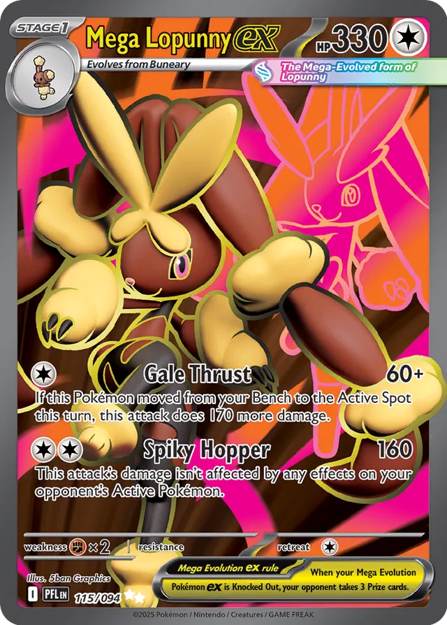 Mega Lopunny ex: Phantasmal Flames 115/094 - Pokemon Single Card