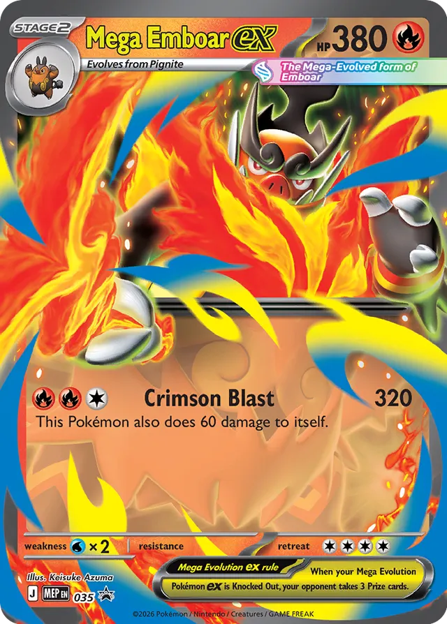 Mega Emboar ex Mega Evolution Black Star Promo 035 - Pokemon Single Card