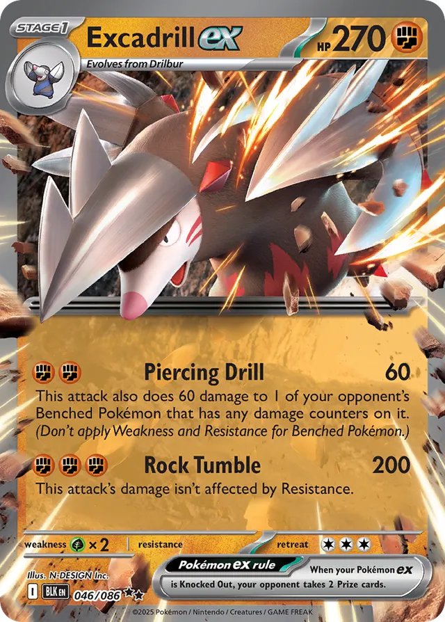 Excadrill ex: Black Bolt 046/086 - Pokemon Single Card