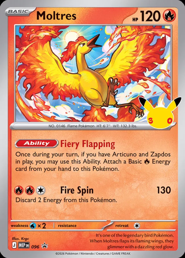 Moltres Mega Evolution Black Star Promo 096 Pokemon Single Card