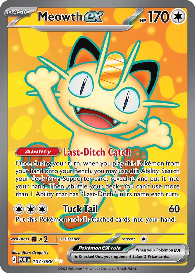 Meowth ex: Perfect Order 107/088 - Pokemon Single Card
