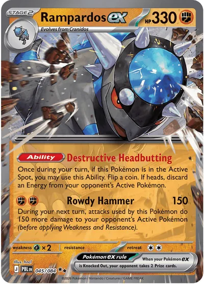 Rampardos ex: Pitch Black 045/084 - Pokemon Single Card