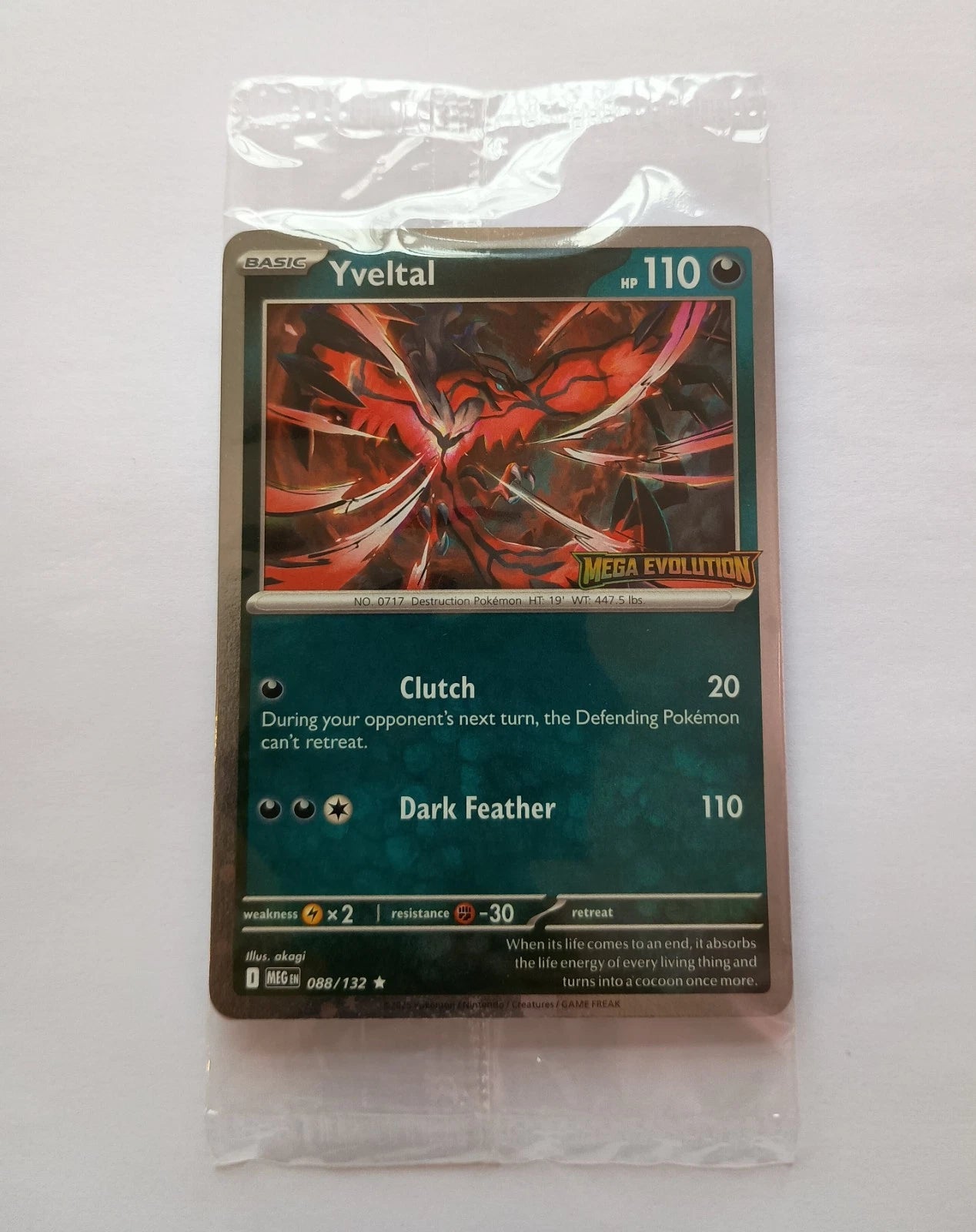 Yveltal Mega Evolution Stamp Promo 088/132 - SEALED - Pokemon Single Card