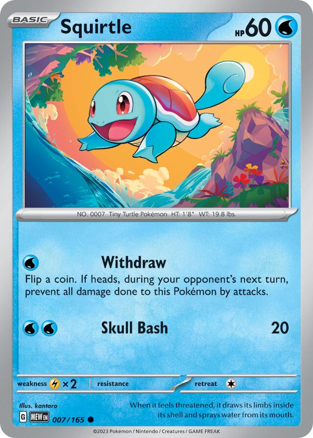 Squirtle: Scarlet & Violet 151 007/165 - Pokemon Single Card