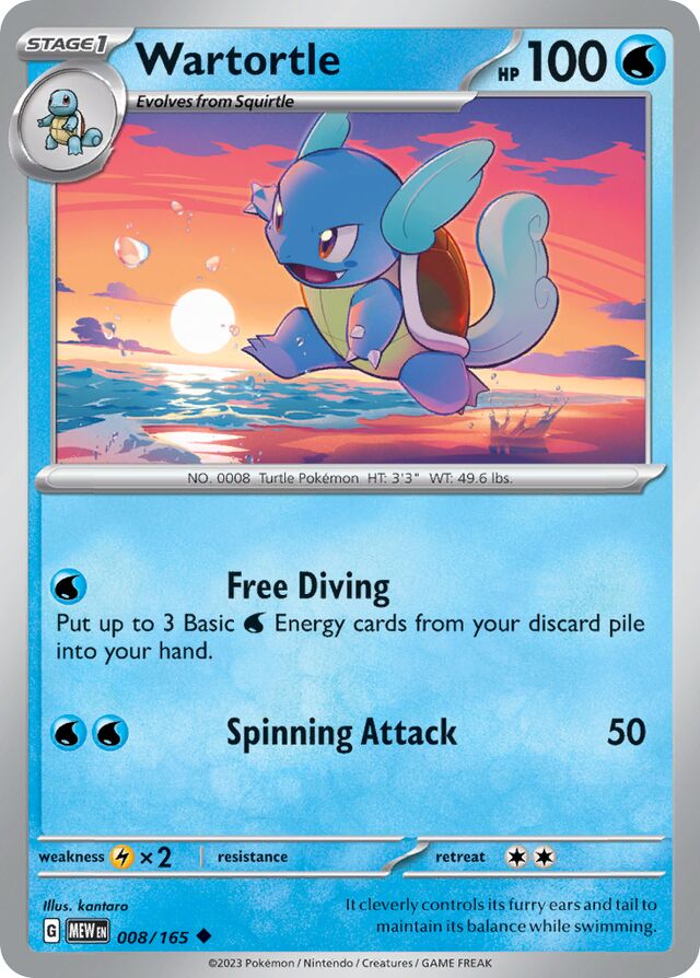 Wartortle: Scarlet & Violet 151 008/165 - Pokemon Single Card