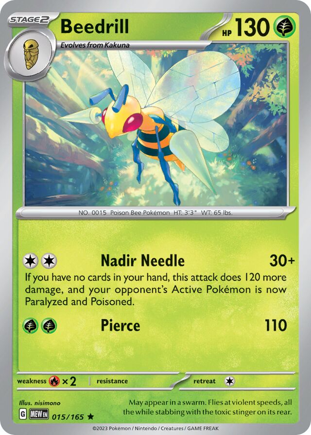 Beedrill: Scarlet & Violet 151 015/165 - Pokemon Single Card