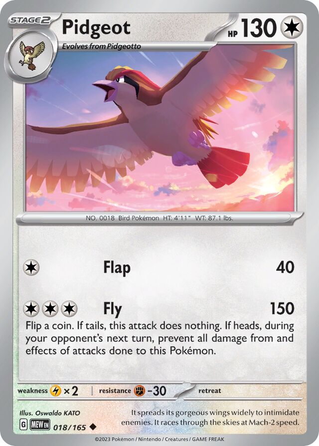 Pidgeot: Scarlet & Violet 151 018/165 - Pokemon Single Card
