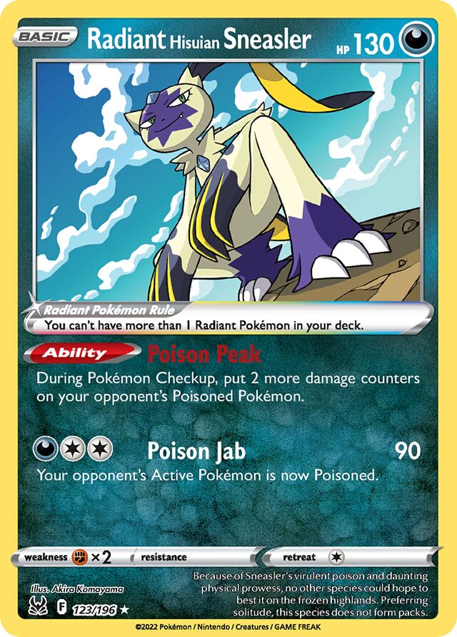 Radiant Hisuian Sneasler: Lost Origin 123/196 - Pokemon Single Card