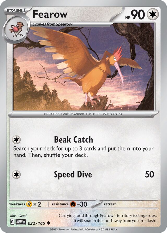 Fearow: Scarlet & Violet 151 022/165 - Pokemon Single Card