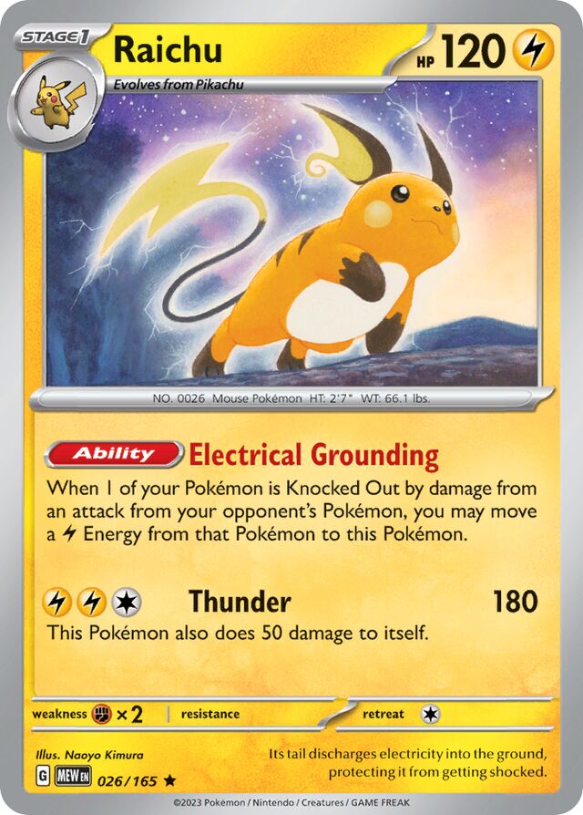 Raichu: Scarlet & Violet 151 026/165 - Pokemon Single Card