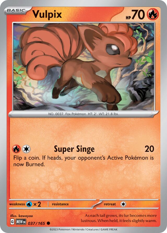 Vulpix: Scarlet & Violet 151 037/165 - Pokemon Single Card