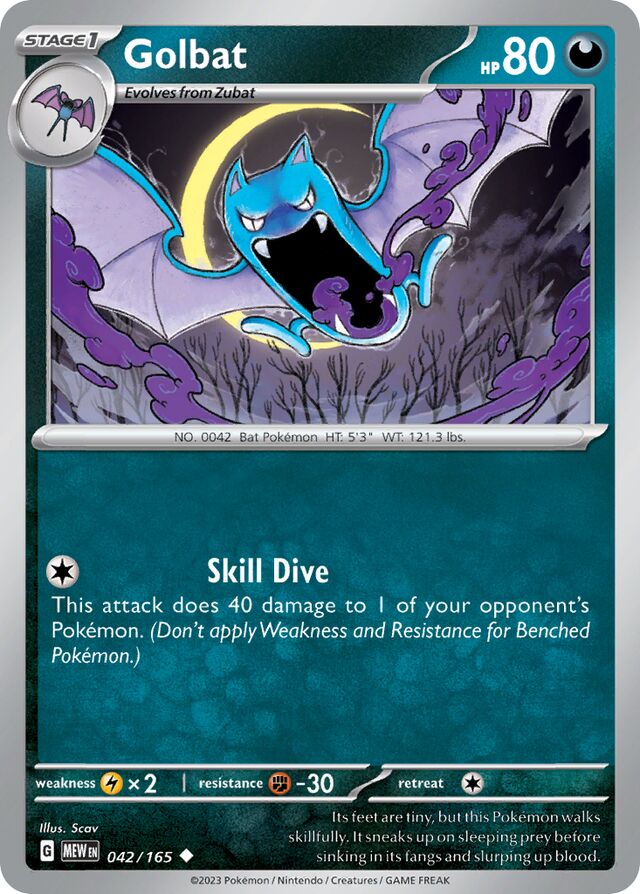 Golbat: Scarlet & Violet 151 042/165 - Pokemon Single Card