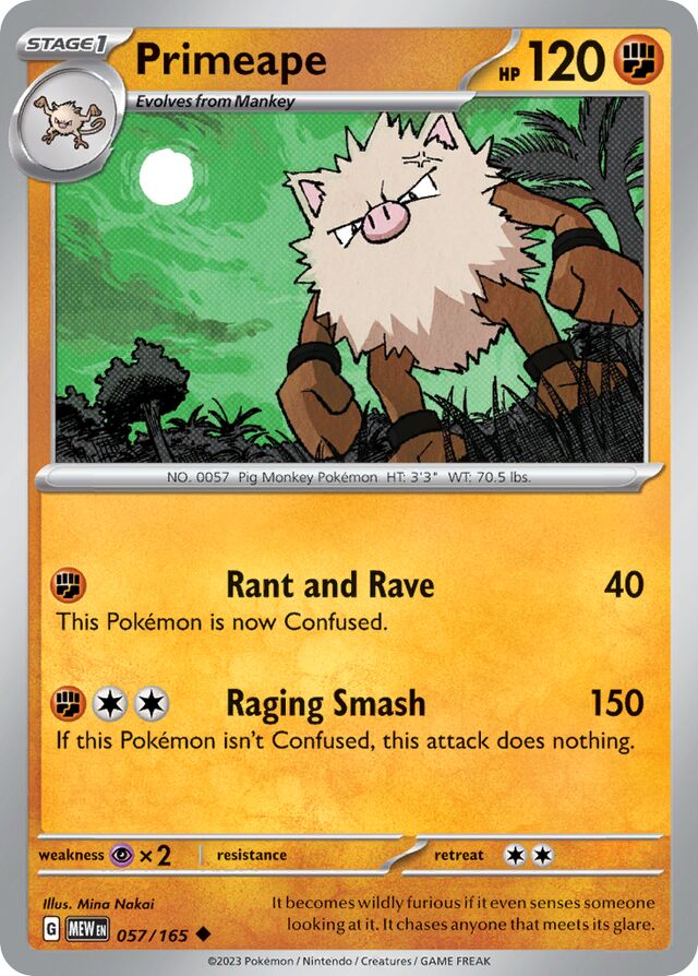 Primeape: Scarlet & Violet 151 057/165 - Pokemon Single Card