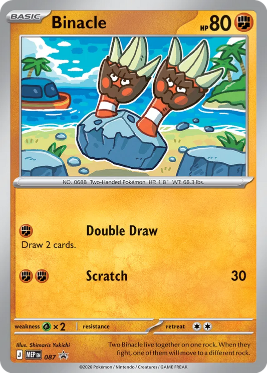Binacle Mega Evolution Black Star Promo 087 - Pokemon Single Card
