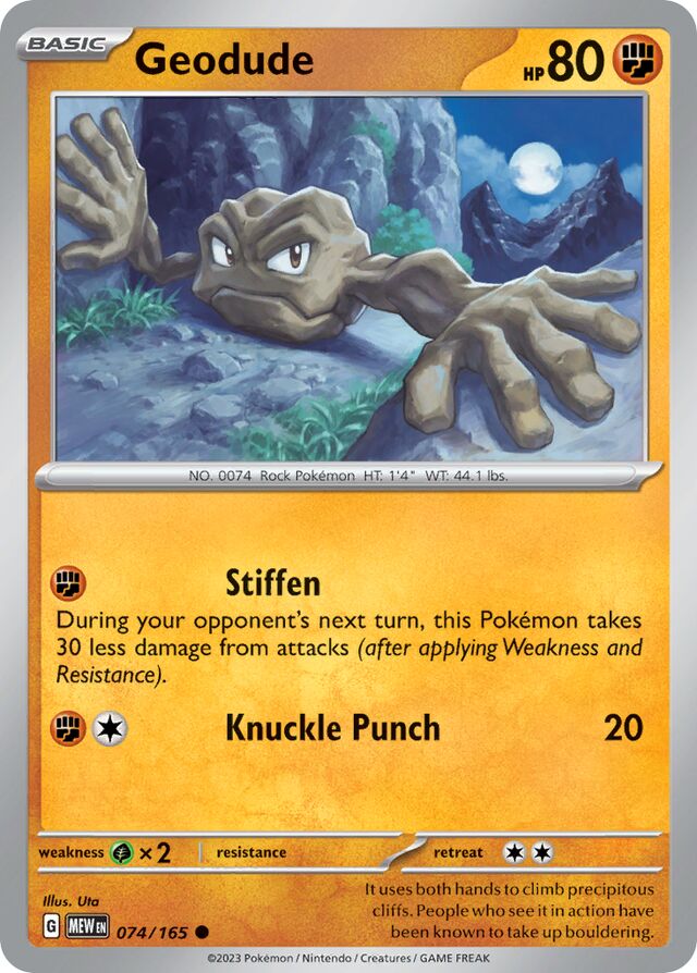 Geodude: Scarlet & Violet 151 074/165 - Pokemon Single Card