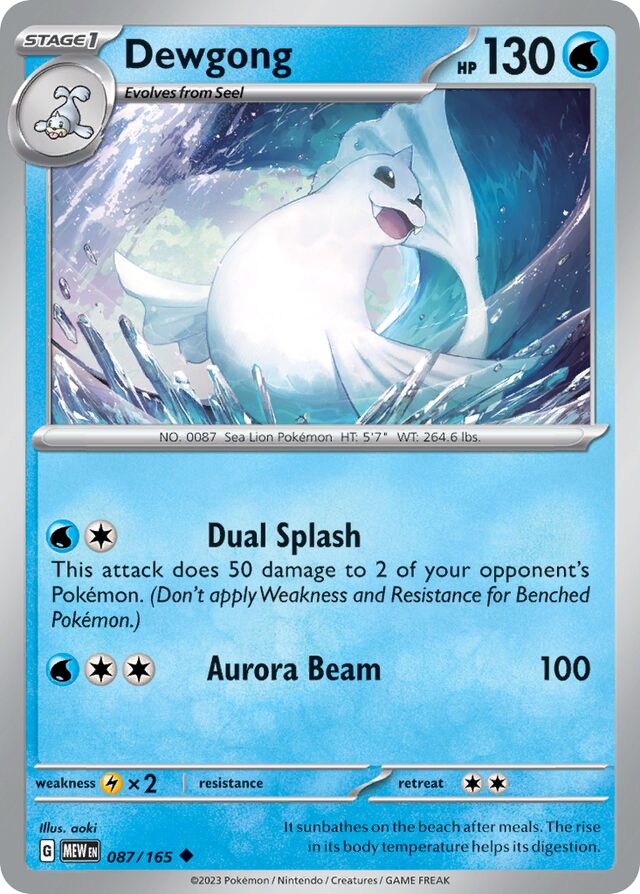 Dewgong: Scarlet & Violet 151 087/165 - Pokemon Single Card