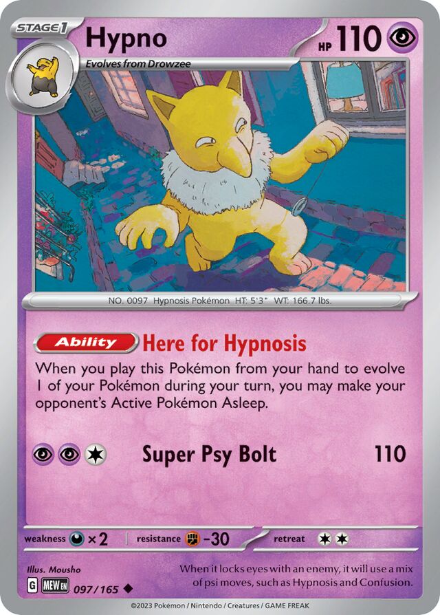 Hypno: Scarlet & Violet 151 097/165 - Pokemon Single Card