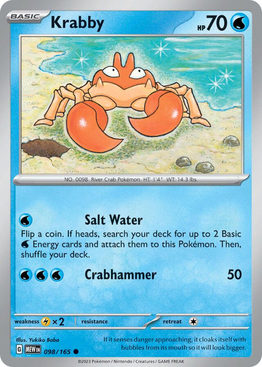 Krabby: Scarlet & Violet 151 098/165 - Pokemon Single Card
