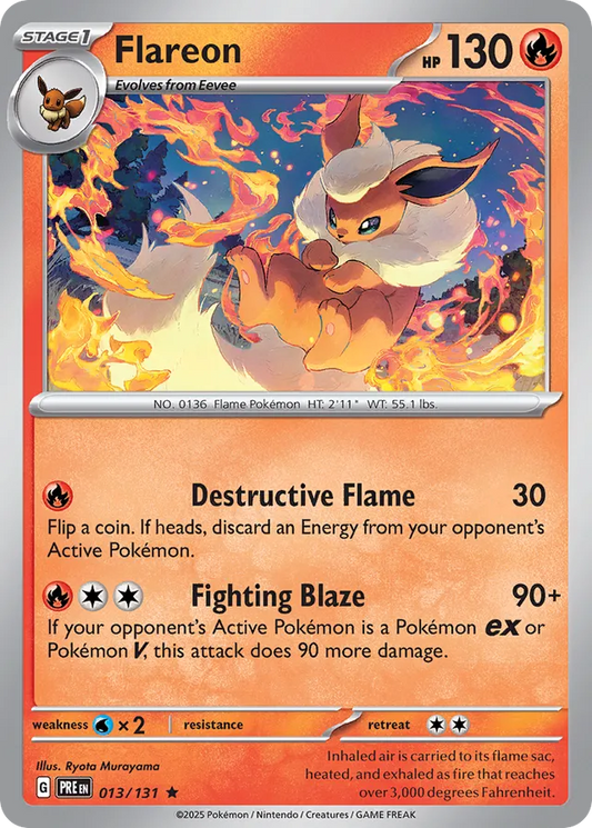 Flareon: Prismatic Evolutions 013/131 - Pokemon Single Card