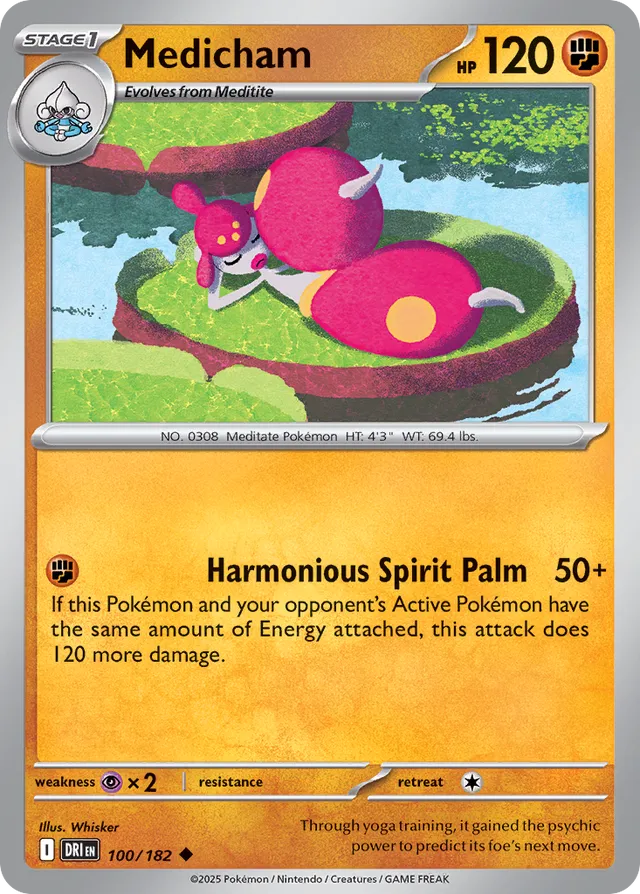 Medicham: Destined Rivals 100/182 - Pokemon Single Card