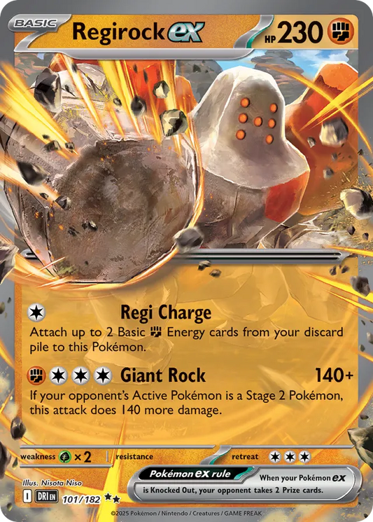 Regirock ex: Destined Rivals 101/182 - Pokemon Single Card