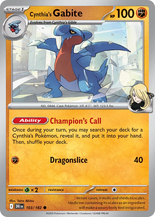 Cynthia's Gabite: Destined Rivals 103/182 - Pokemon Single Card