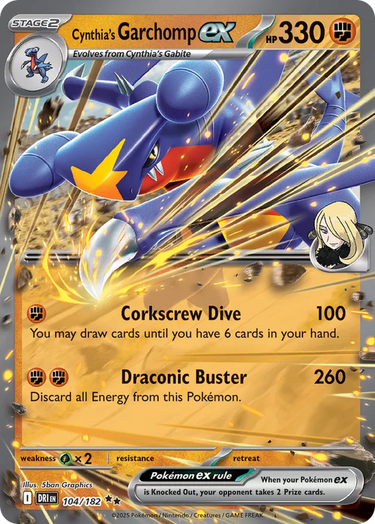 Cynthia's Garchomp ex: Destined Rivals 104/182 - Pokemon Single Card