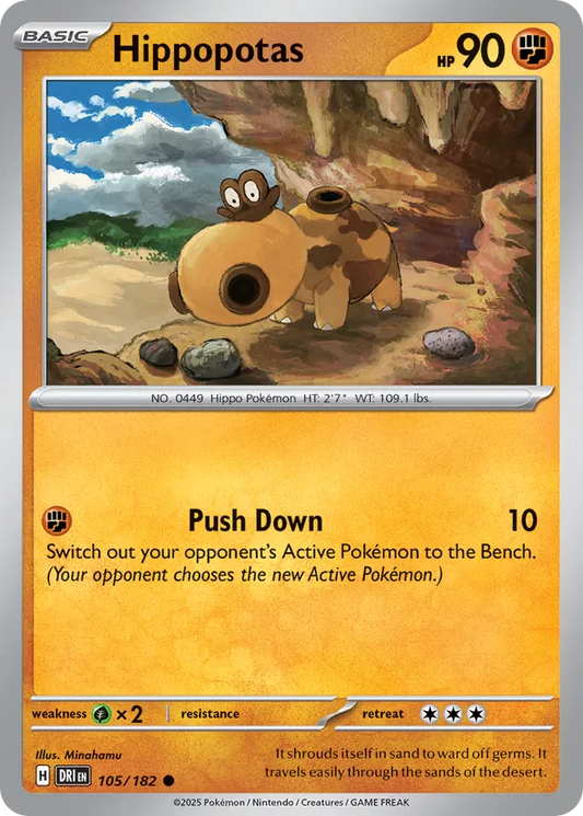 Hippopotas: Destined Rivals 105/182 - Pokemon Single Card
