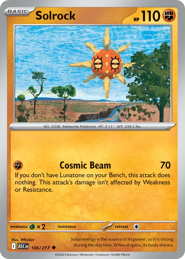 Solrock: Ascended Heroes 106/217 - Pokemon Single Card