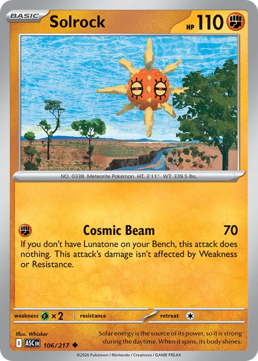 Solrock: Ascended Heroes 106/217 - Pokemon Single Card