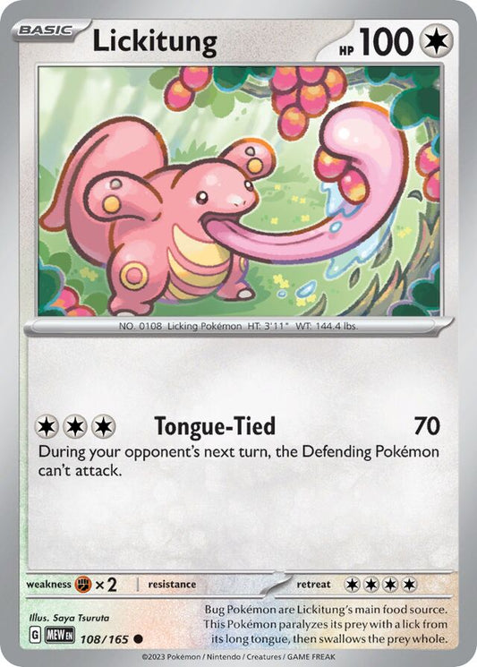 Lickitung: Scarlet & Violet 151 108/165 - Pokemon Single Card