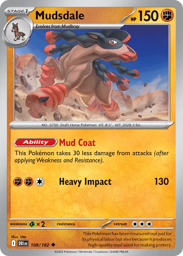 Mudsdale: Destined Rivals 108/182 - Pokemon Single Card