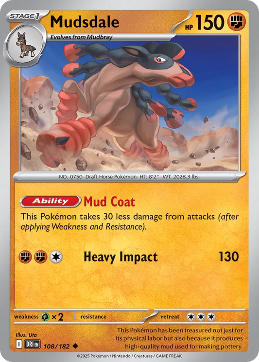 Mudsdale: Destined Rivals 108/182 - Pokemon Single Card