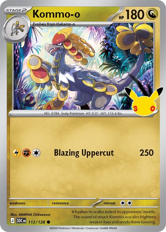 Kommo-o: 30th Celebration 112/128 - Pokemon Card