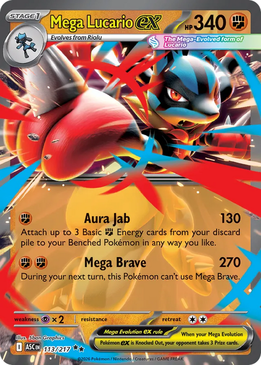 Mega Lucario ex: Ascended Heroes 113/217 - Pokemon Single Card