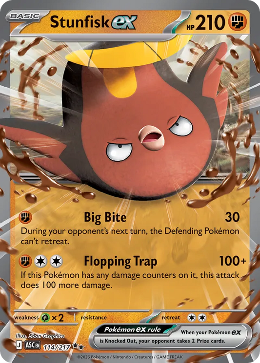 Stunfisk ex: Ascended Heroes 114/217 - Pokemon Single Card