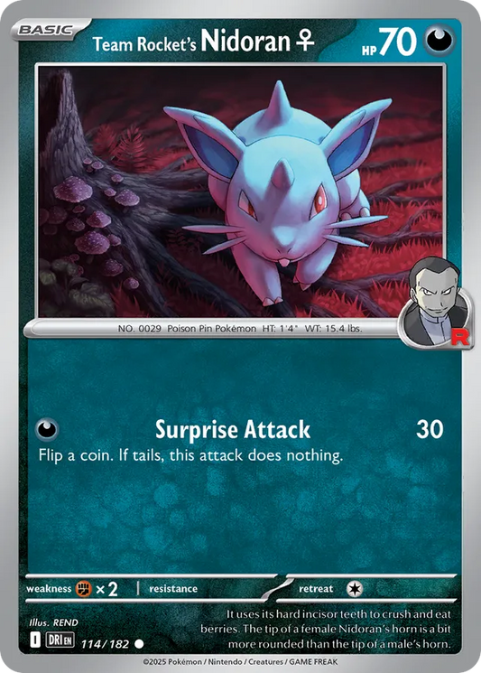 Team Rocket's Nidoran ♀: Destined Rivals 114/182 - Pokemon Single Card