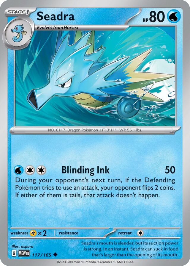 Seadra: Scarlet & Violet 151 117/165 - Pokemon Single Card