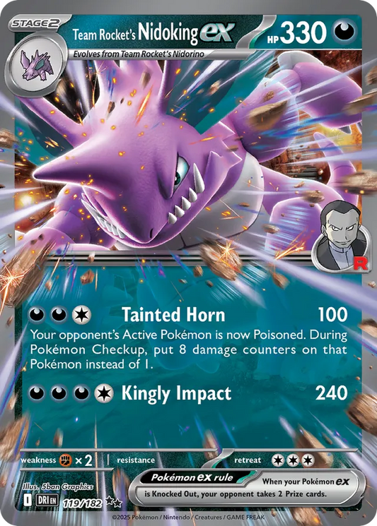 Team Rocket's Nidoking ex: Destined Rivals 119/182 - Pokemon Single Card