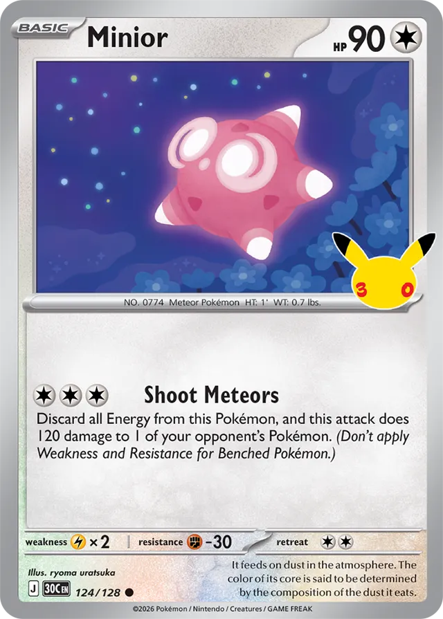 Minior: 30th Celebration 124/128 - Pokemon Card