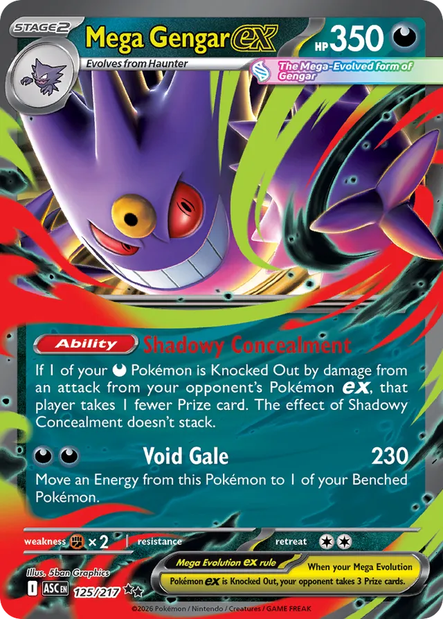 Mega Gengar ex: Ascended Heroes 125/217 - Pokemon Single Card