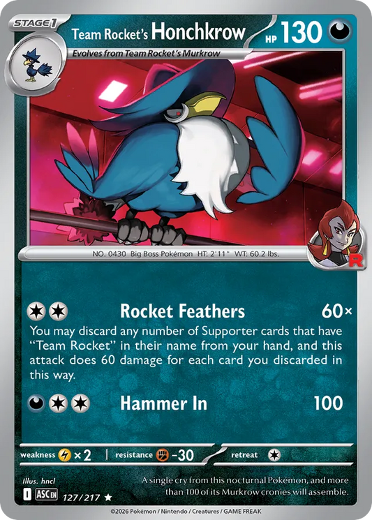 Team Rocket's Honchkrow: Ascended Heroes 127/217 - Pokemon Single Card