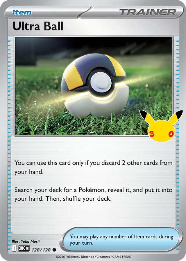 Ultra Ball: 30th Celebration 128/128 - Pokemon Card