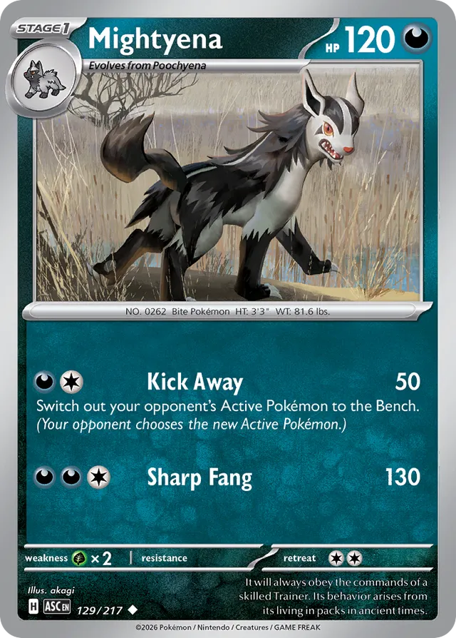Mightyena: Ascended Heroes 129/217 - Pokemon Single Card