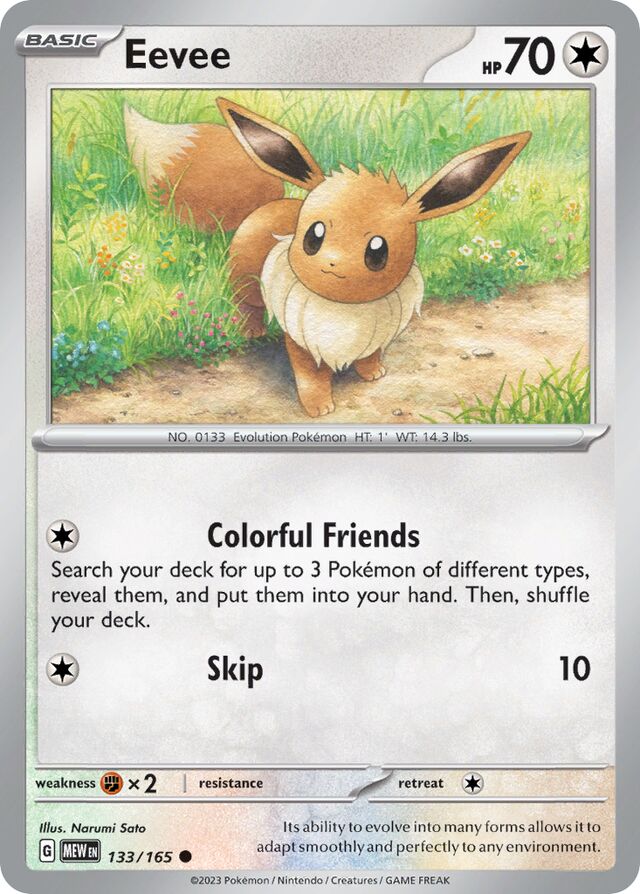 Eevee: Scarlet & Violet 151 133/165 - Pokemon Single Card