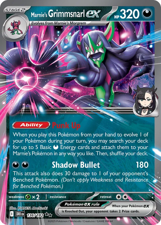 Marnie's Grimmsnarl ex: Destined Rivals 136/182 - Pokemon Single Card