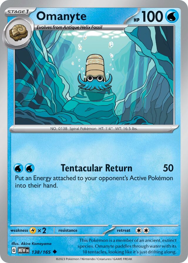 Omanyte: Scarlet & Violet 151 138/165 - Pokemon Single Card