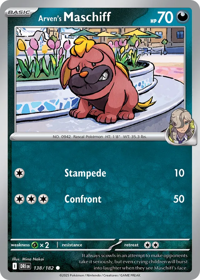 Arven's Maschiff: Destined Rivals 138/182 - Pokemon Single Card