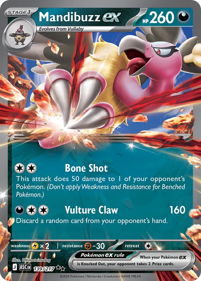 Mandibuzz ex: Ascended Heroes 139/217 - Pokemon Single Card
