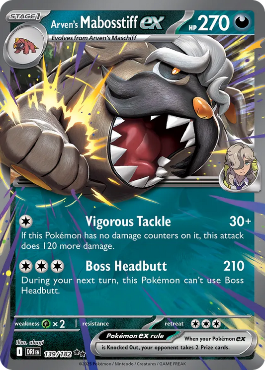 Arven's Mabosstiff ex: Destined Rivals 139/182 - Pokemon Single Card